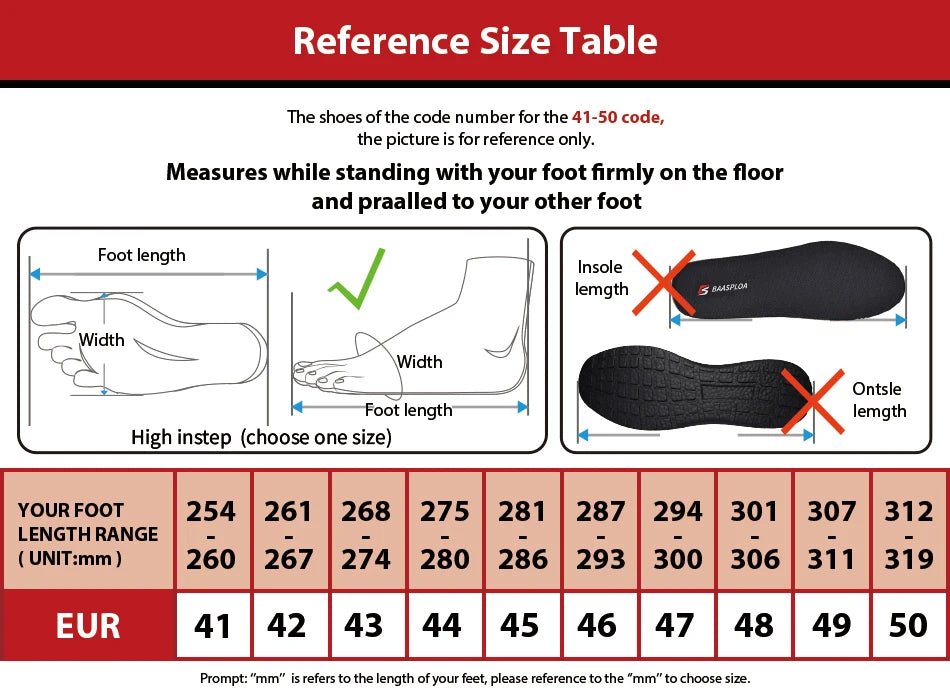 Baasploa Men Running Shoes Lightweight Sport Shoes Mesh Breathable Casual Sneakers Non - Slip Outdoor for Men New Arrival - PCWLDASHRES
