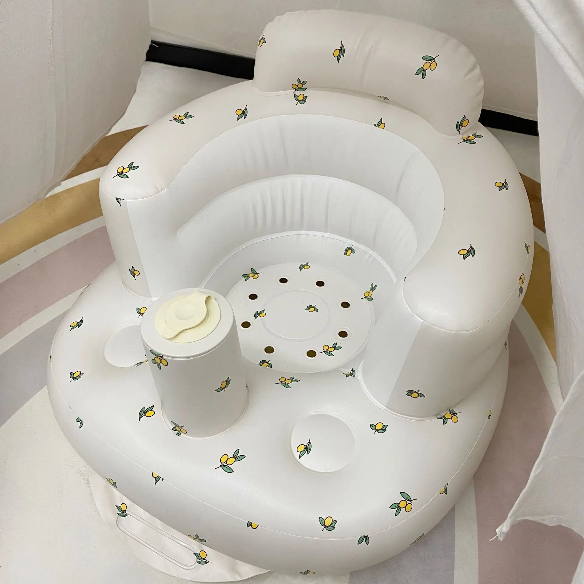 Baby Inflatable Sofa Children Puff Portable Bath Chairs PVC Multifunctional Seat Practice Sitting Bath Stool - PCWLDASHRES