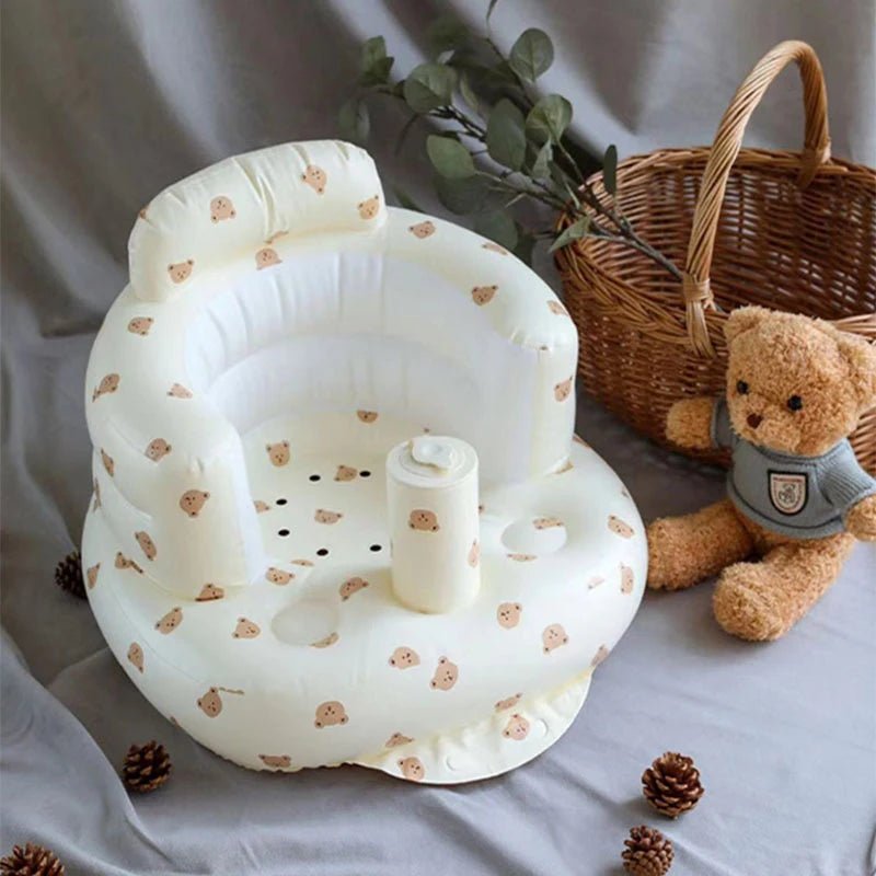Baby Inflatable Sofa Children Puff Portable Bath Chairs PVC Multifunctional Seat Practice Sitting Bath Stool - PCWLDASHRES