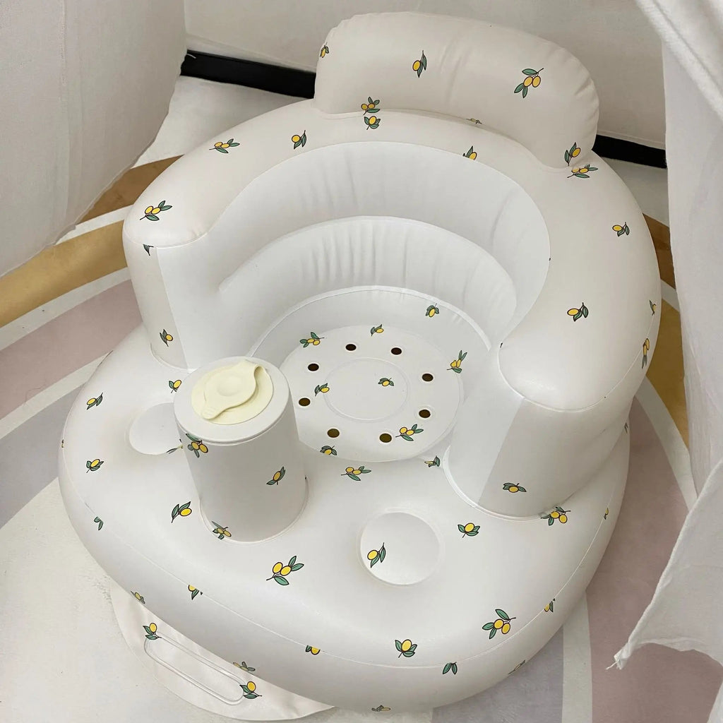 Baby Inflatable Sofa Children Puff Portable Bath Chairs PVC Multifunctional Seat Practice Sitting Bath Stool - PCWLDASHRES