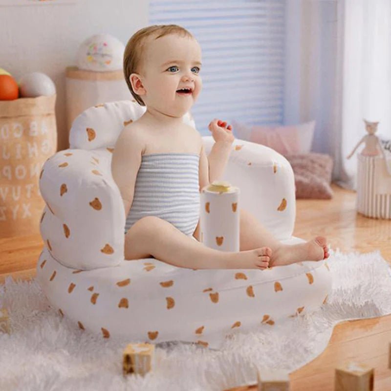 Baby Inflatable Sofa Children Puff Portable Bath Chairs PVC Multifunctional Seat Practice Sitting Bath Stool - PCWLDASHRES