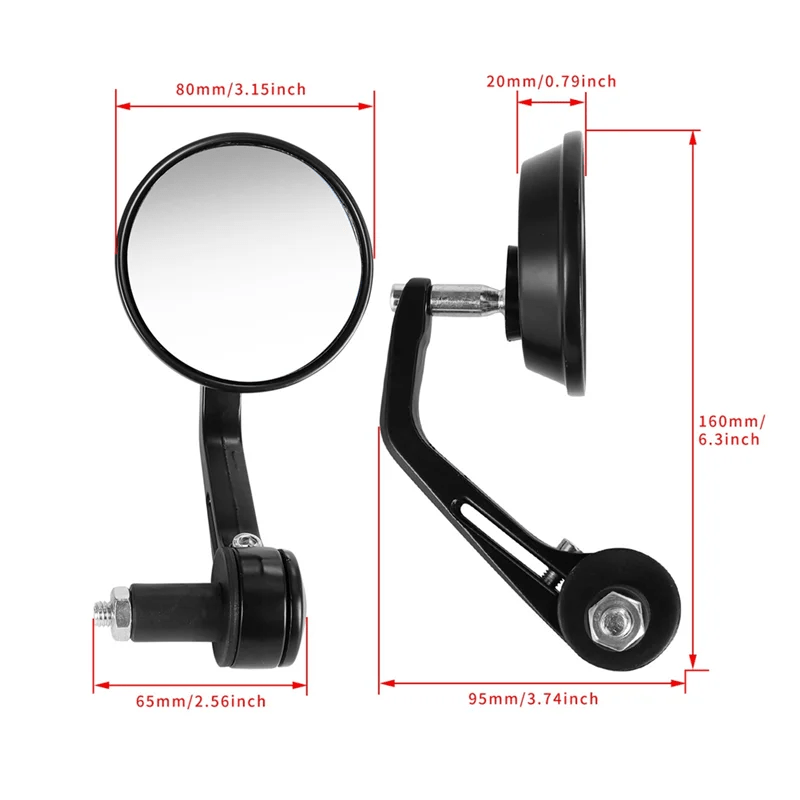 Bar End Side Motorcycle Handlebar Mirror Rearview Mirror Motorcycles Accessories - PCWLDASHRES