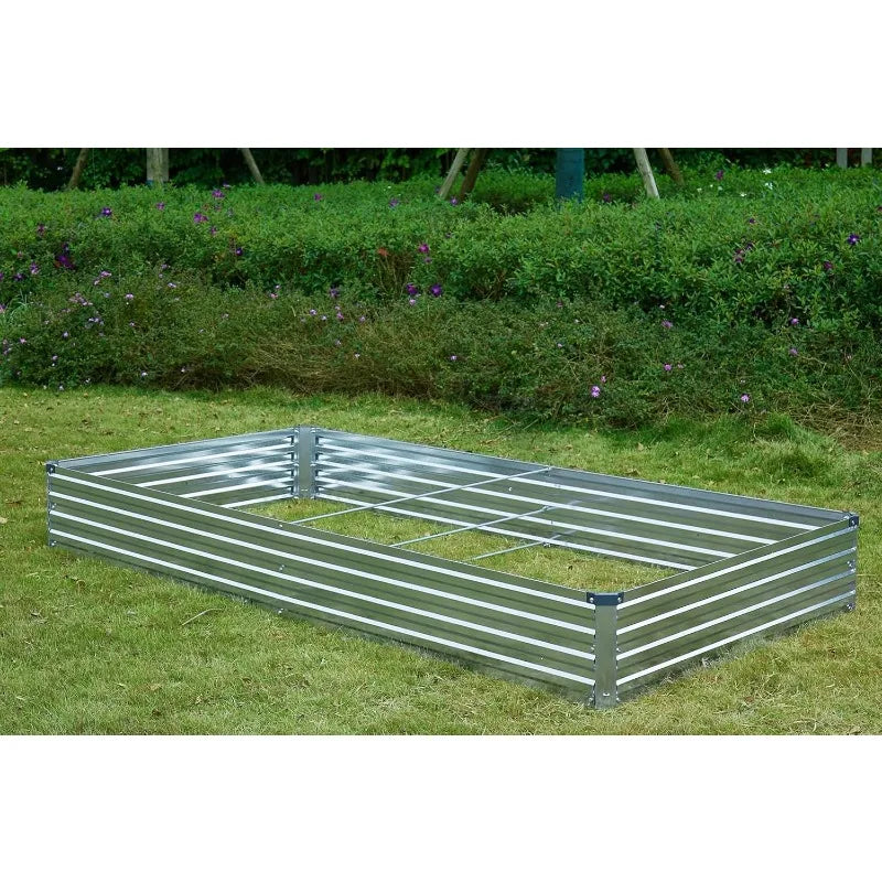 2 Pack 6x3x1FT Galvanized Raised Garden Beds Kit Outdoor Metal Gardening Planter Box For Vegetable Elevated Flower Herbs