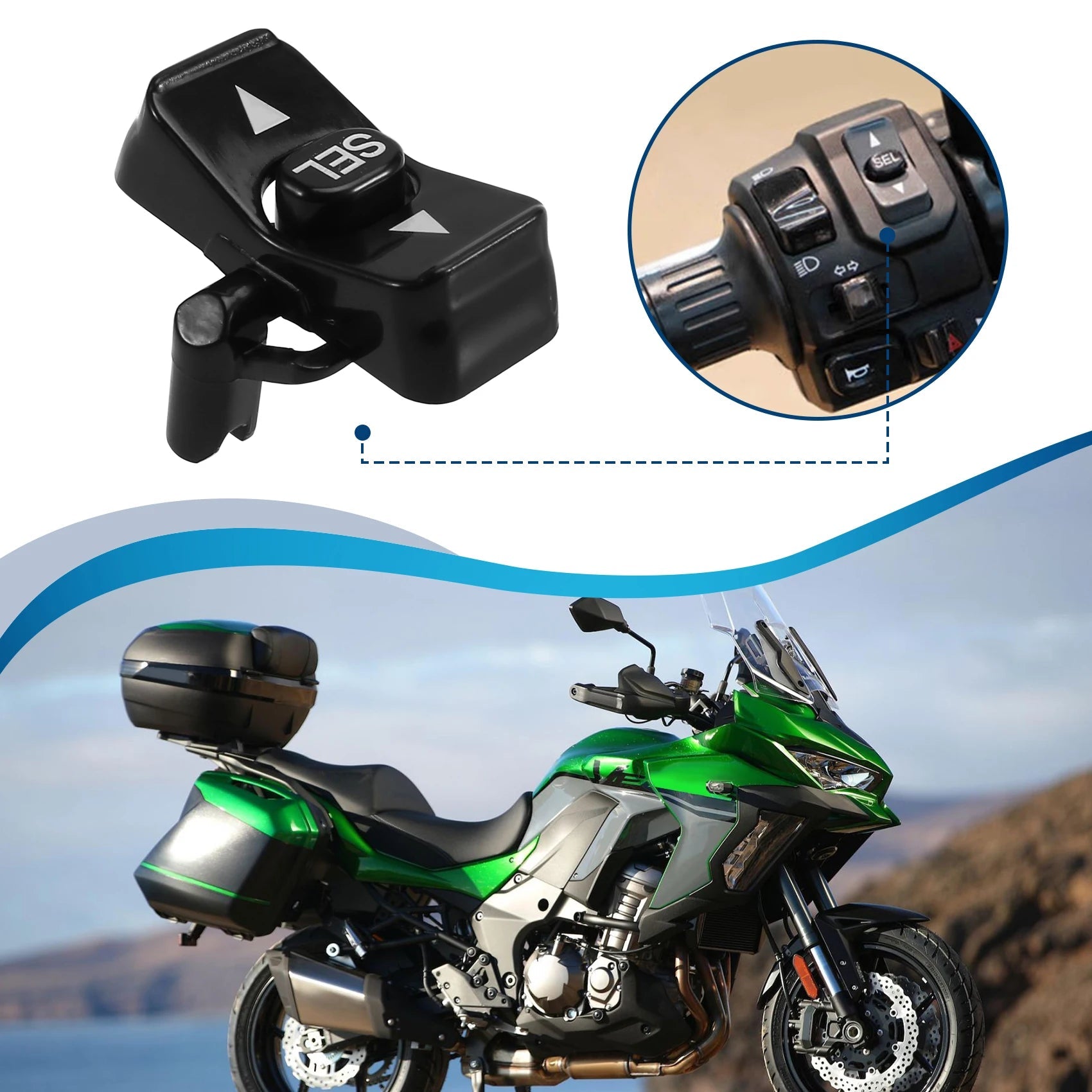 Better - Left Combination Switch Button For Kawasaki Z900 ZX - 4RR Versys 650 1000 2020 - 2022 - PCWLDASHRES