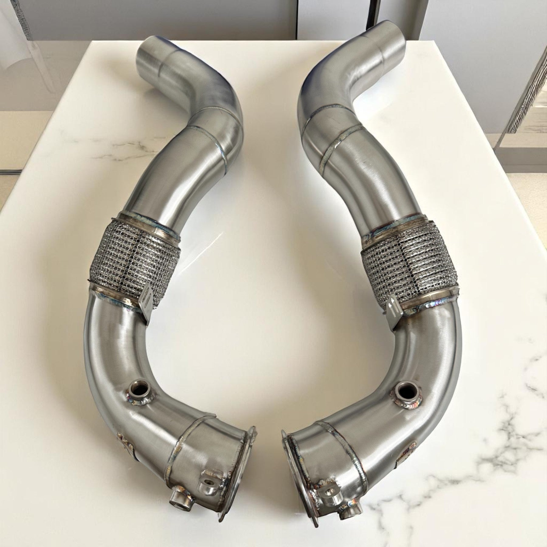 BMW N63R & N63B Catless Race Downpipes - M550i, 750i, M850i, X5, X6, X7 - PCWLDASHRES
