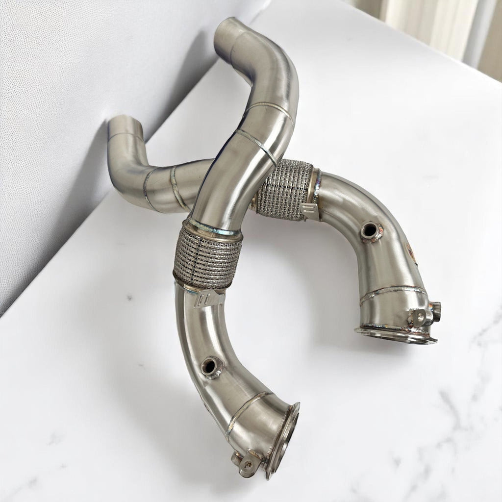 BMW N63R & N63B Catless Race Downpipes - M550i, 750i, M850i, X5, X6, X7 - PCWLDASHRES