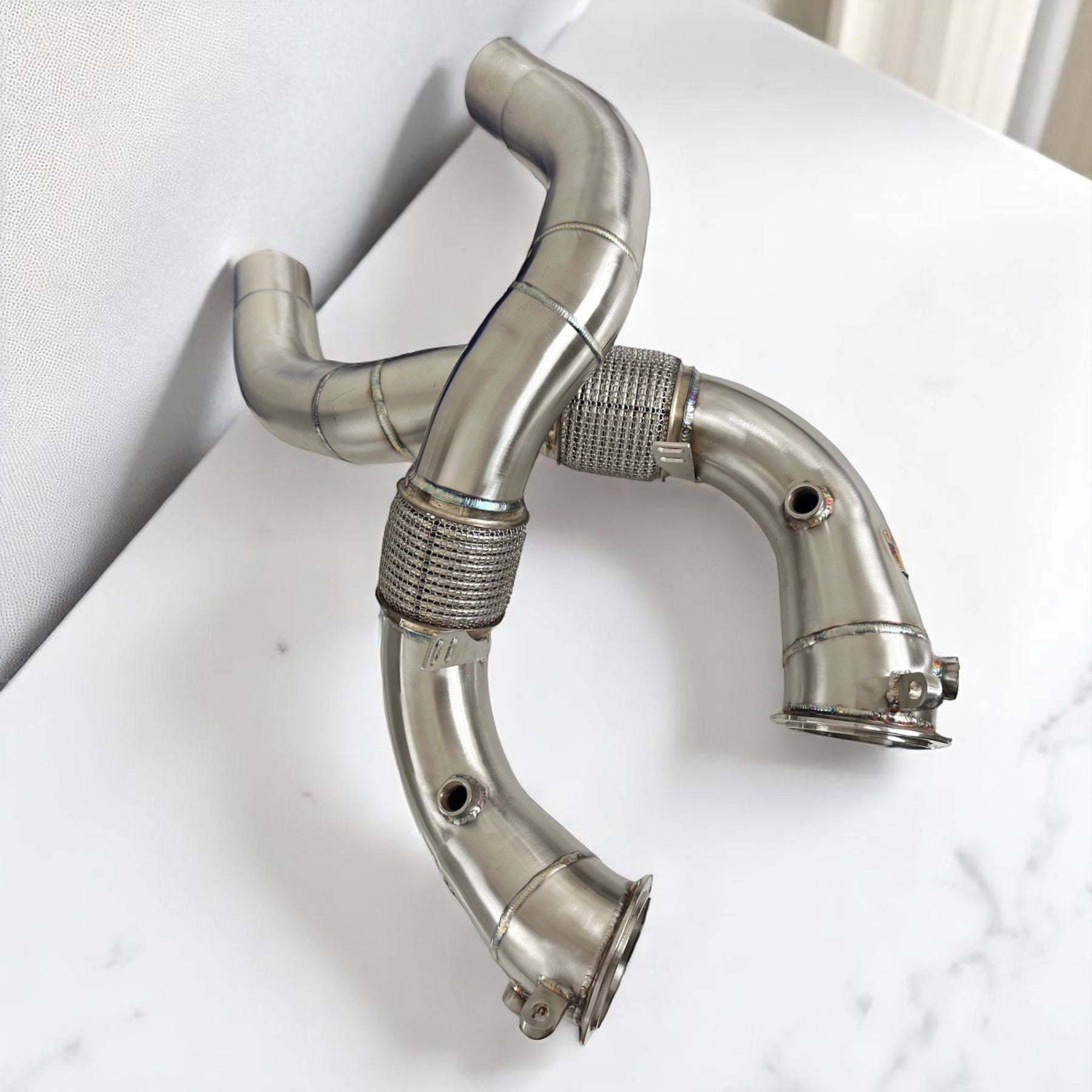 BMW N63R & N63B Catless Race Downpipes - M550i, 750i, M850i, X5, X6, X7 - PCWLDASHRES