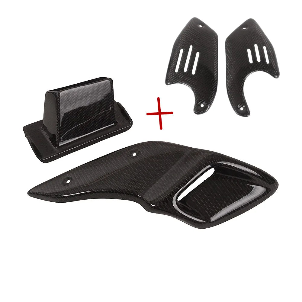 Carbon Fiber Motorcycle Intake Shorter Pipe Cover Side Protector Heat - shield Decorator For BMW R NINE T NINET RNINET 2015 - 2022 - PCWLDASHRES