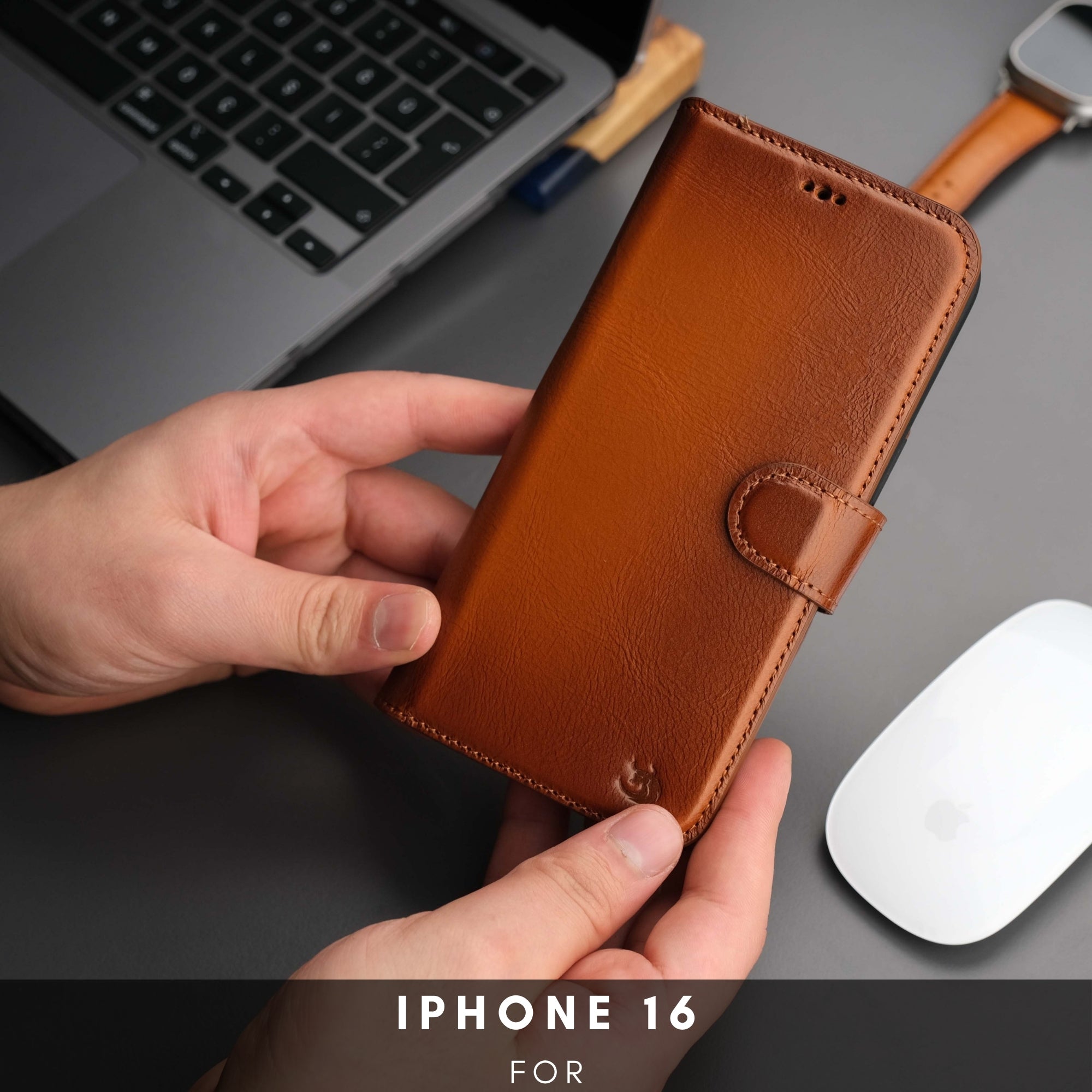 Casper iPhone 16 Wallet Case Leather MagSafe - PCWLDASHRES