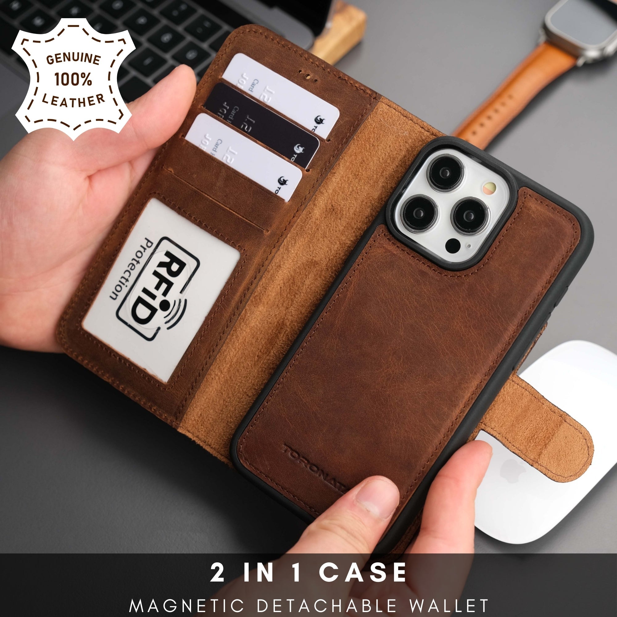 Casper Leather iPhone 14 Pro Wallet Case | MagSafe - PCWLDASHRES