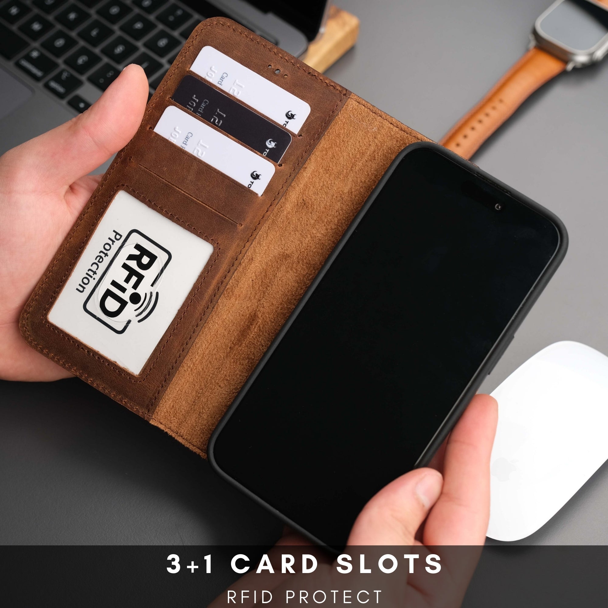 Casper Leather iPhone 14 Pro Wallet Case | MagSafe - PCWLDASHRES