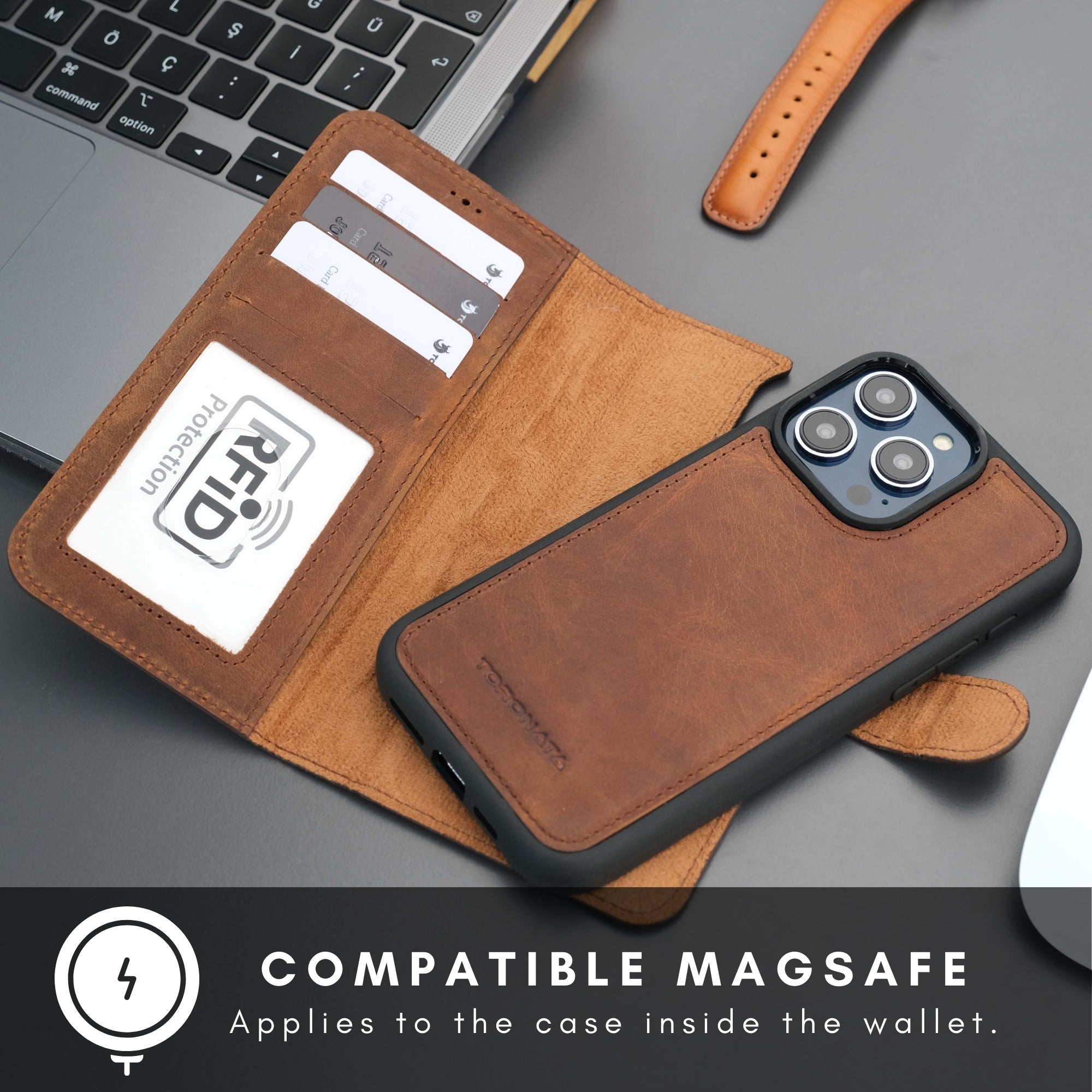 Casper Leather iPhone 14 Pro Wallet Case | MagSafe - PCWLDASHRES