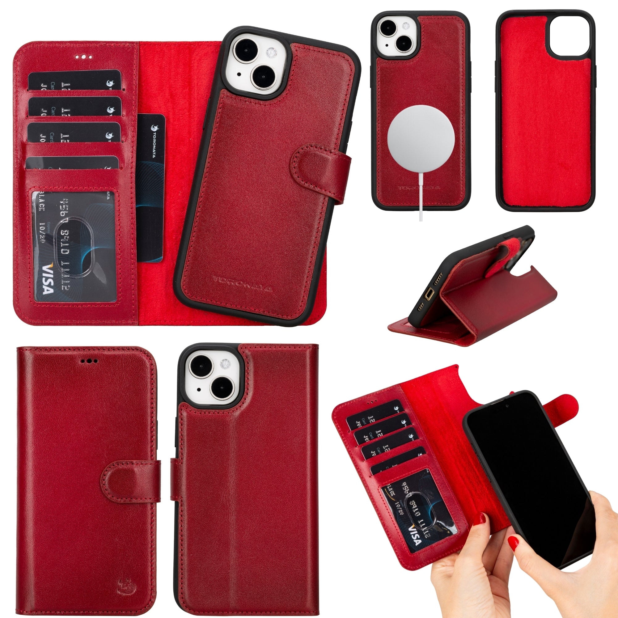 Casper Leather iPhone 15 Plus Wallet Case | Detachable MagSafe Compatible RFID Protection - PCWLDASHRES