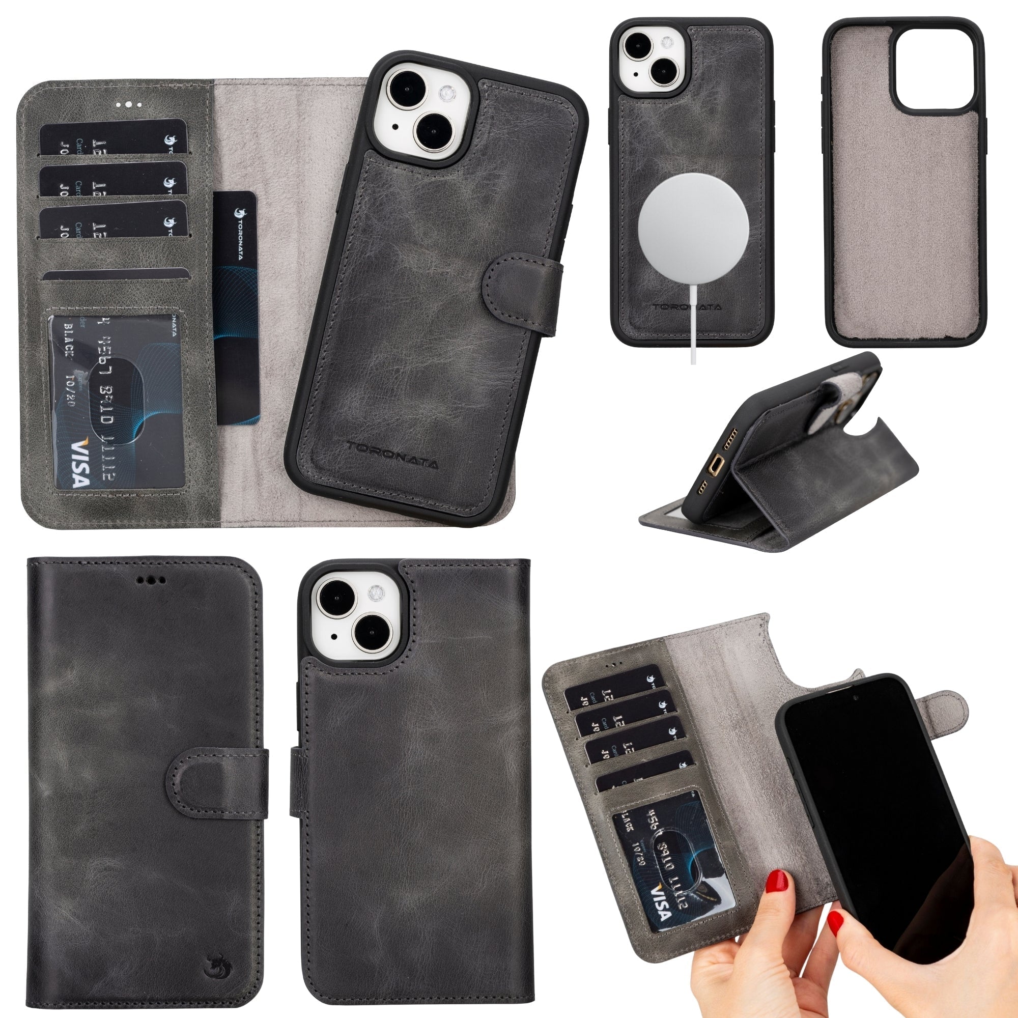 Casper Leather iPhone 15 Plus Wallet Case | Detachable MagSafe Compatible RFID Protection - PCWLDASHRES