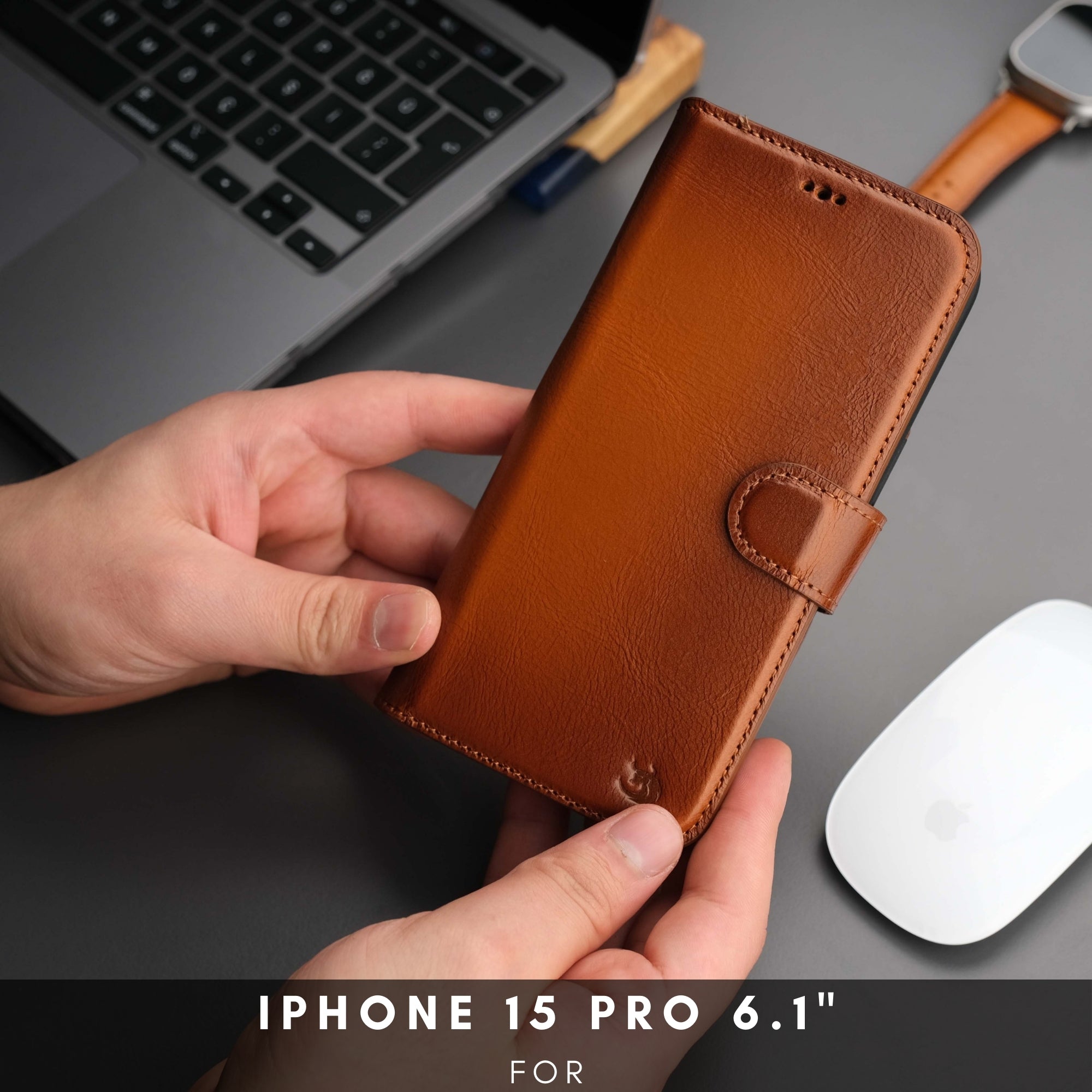 Casper Leather iPhone 15 Pro Wallet Case | Detachable MagSafe Compatible RFID Protection - PCWLDASHRES