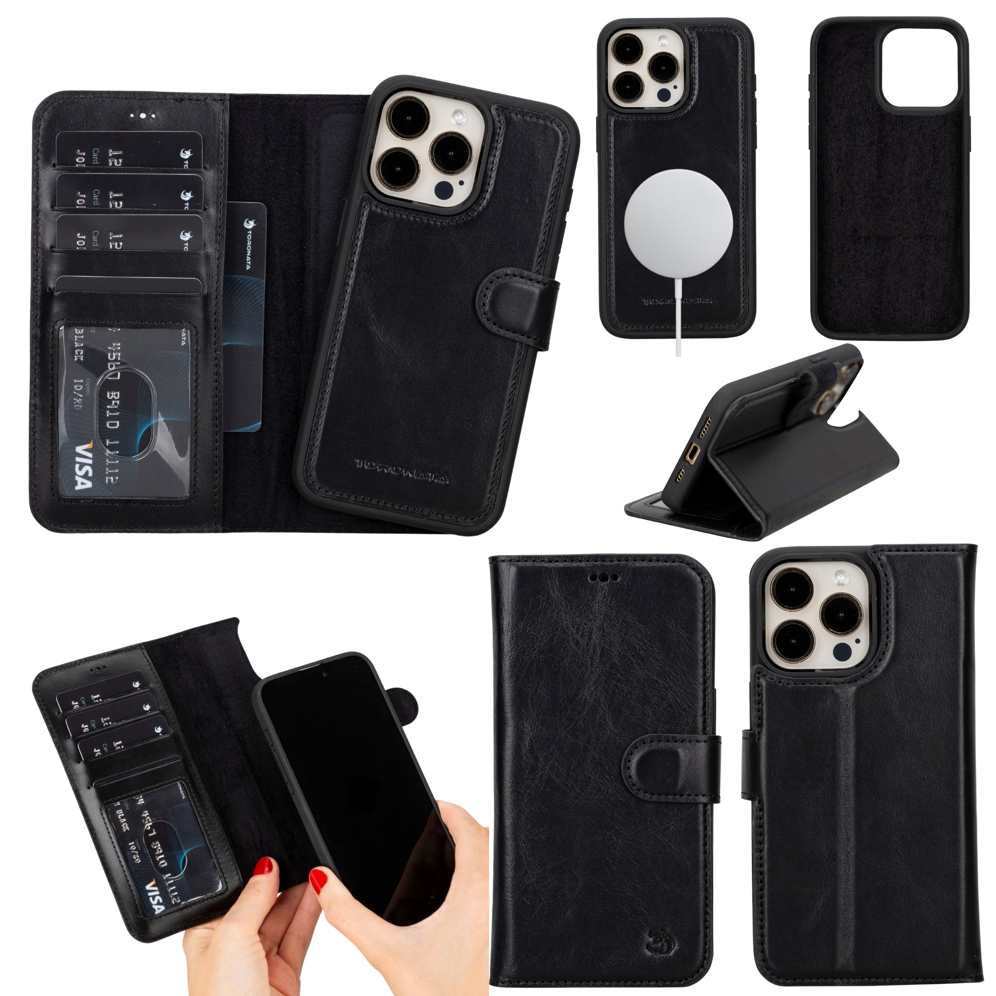 Casper Leather iPhone 15 Pro Wallet Case | Detachable MagSafe Compatible RFID Protection - PCWLDASHRES