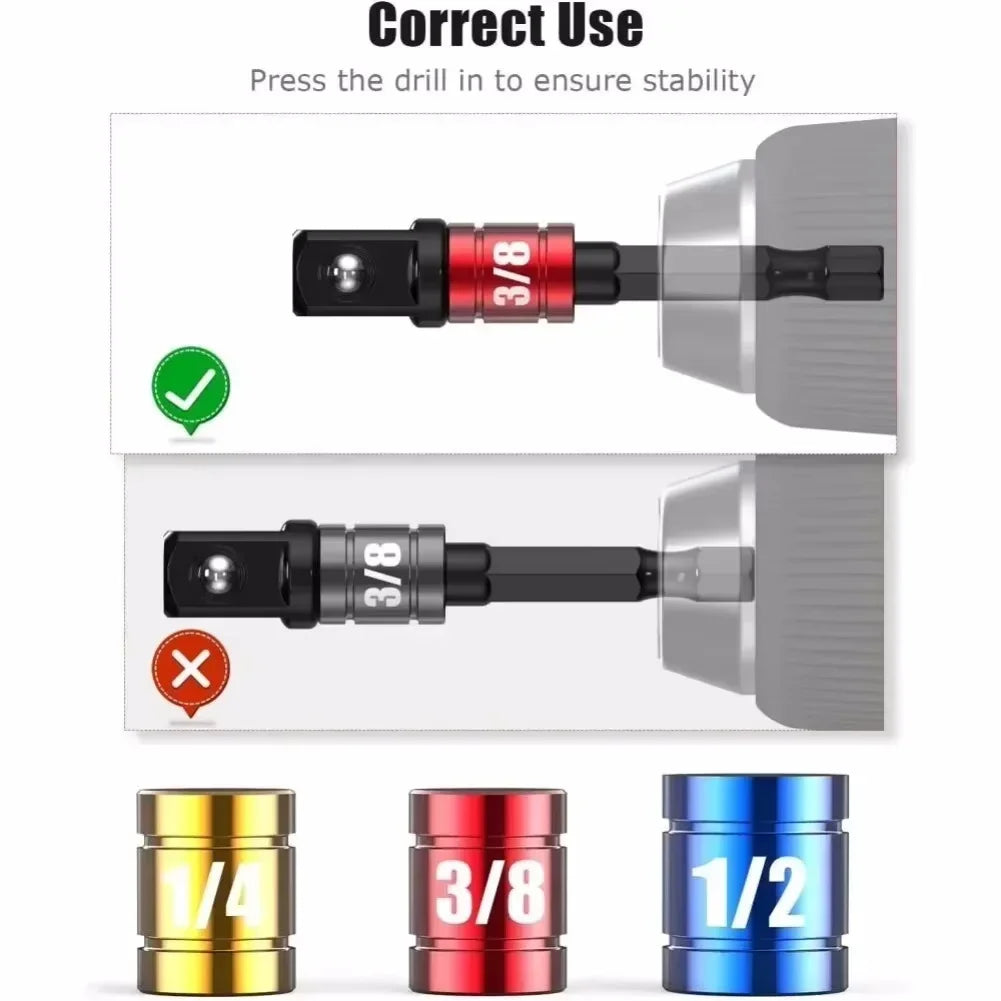 105° Turning Screwdriver Joint 1/4'' 3/8'' 1/2'' Impact Socket Adapter Nut Driver Electric Drill Corner Head  Extension Tool