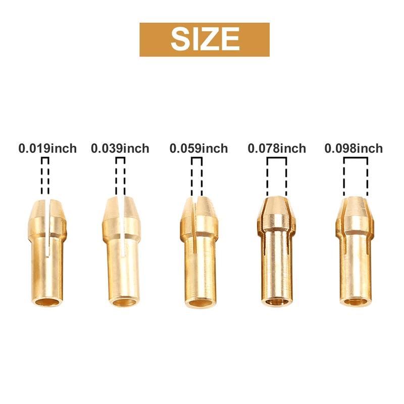 Classy - 3 Sets 0.5 - 3Mm Brass Drill Chuck Small Electric Drill Bit Collet Fit For Dremel Rotary Tools 3 Size - 2.0Mm 2.35Mm 3.17Mm - PCWLDASHRES