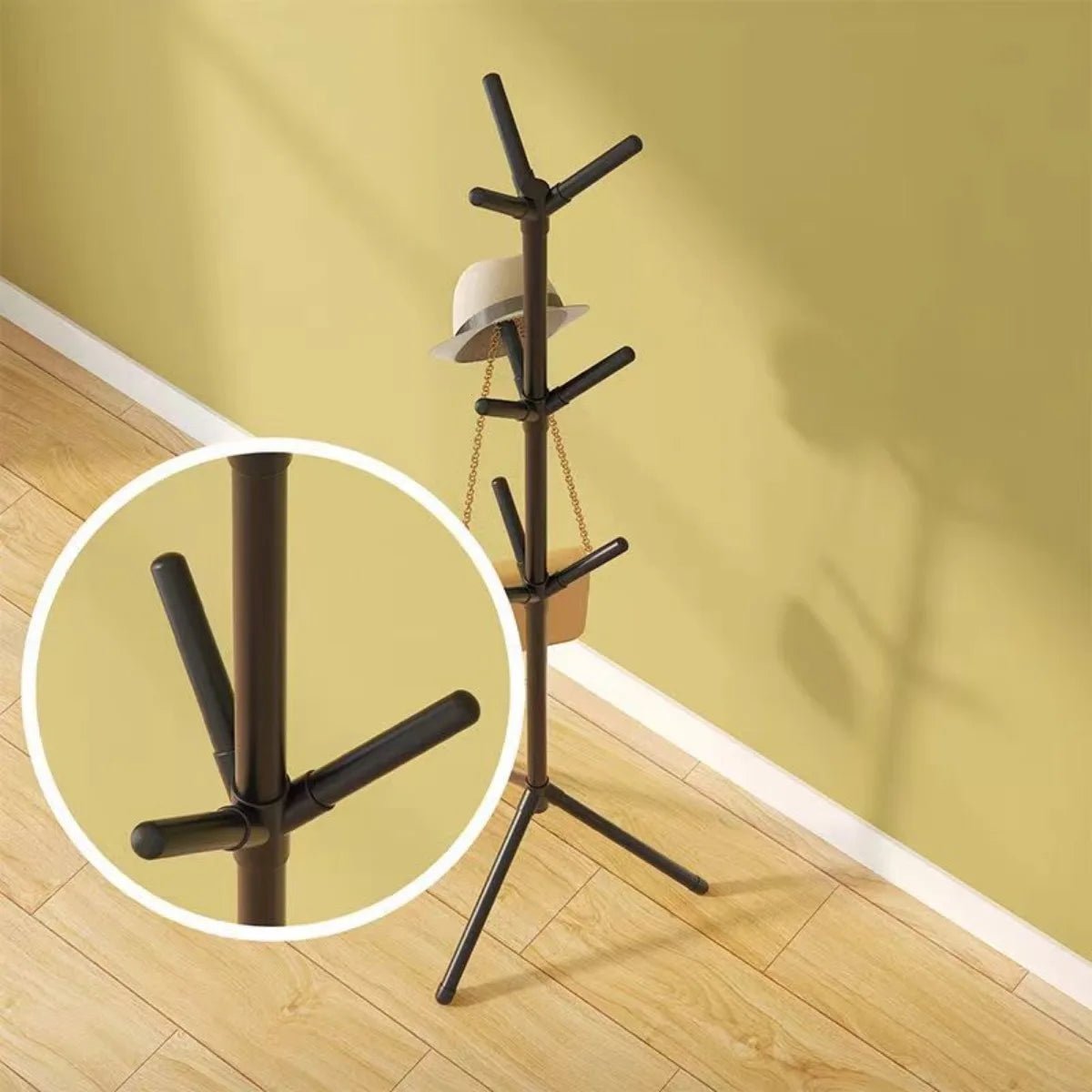 Clothes and Hats Rack Floor To Floor Bedroom Coat Hook Bedroom Vertical Tree Branch Shape Holder Hat Scarf Handbag Storage Hange - PCWLDASHRES