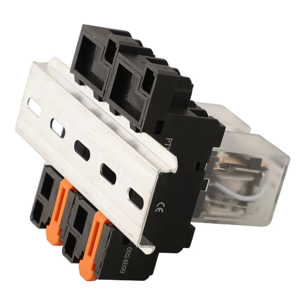 Coil Power Relay Two 8 Pin Electromagnetic Relays with Base and DIN Rail DPDT Configuration for Switching Options - PCWLDASHRES