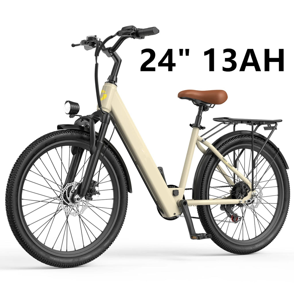 Commuter Electric Mountain Bike Electric Bicycles for Adults with 30 - Mile Range, 19 MPH, 500W Brushless Motor, 26" 24" Tires - PCWLDASHRES