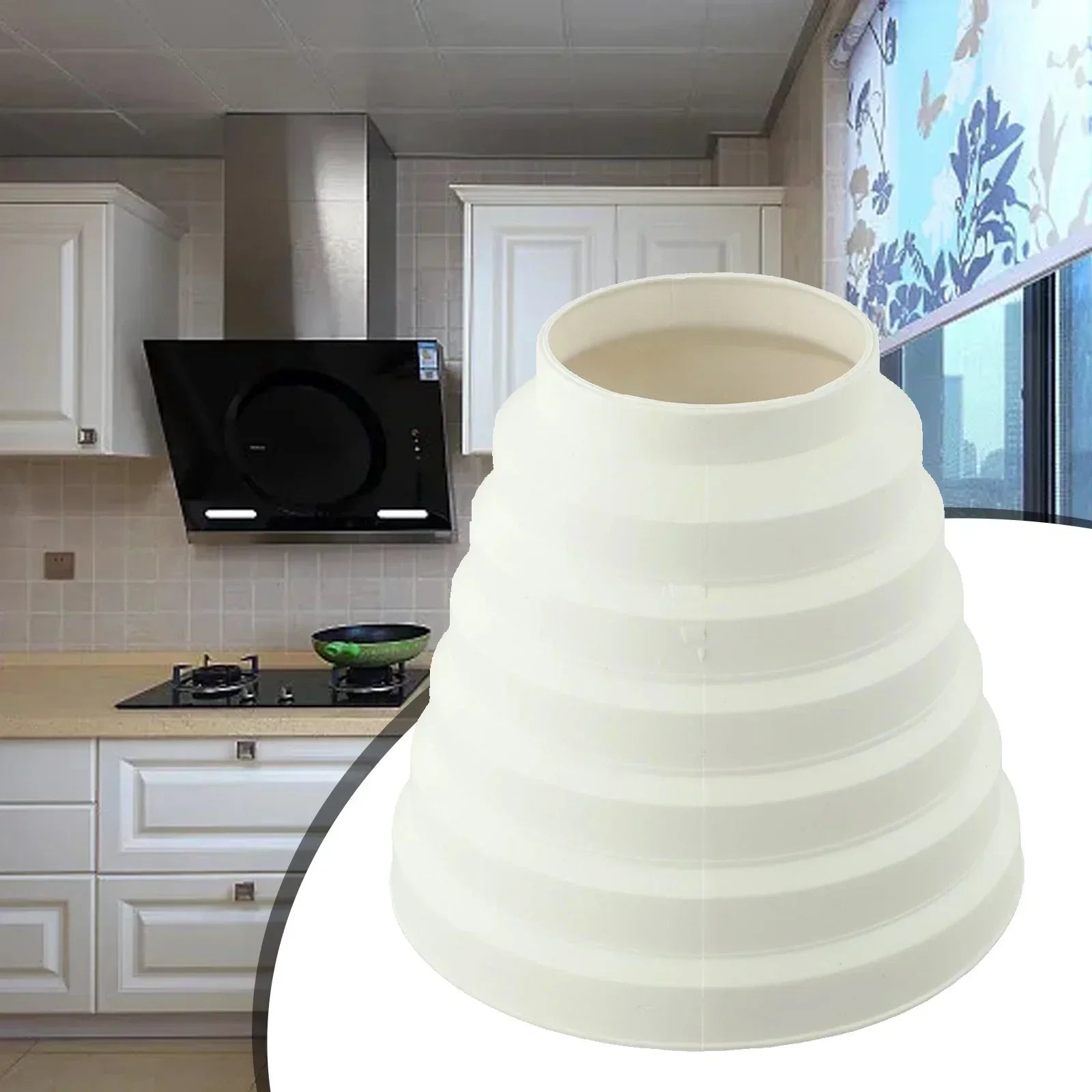Cooker Hood Duct Reducer Extractor Fan Exhaust PVC Pipe 80 - 150mm Connector Conversion Ring Joint Reducing Ring Kitchen Supplies - PCWLDASHRES
