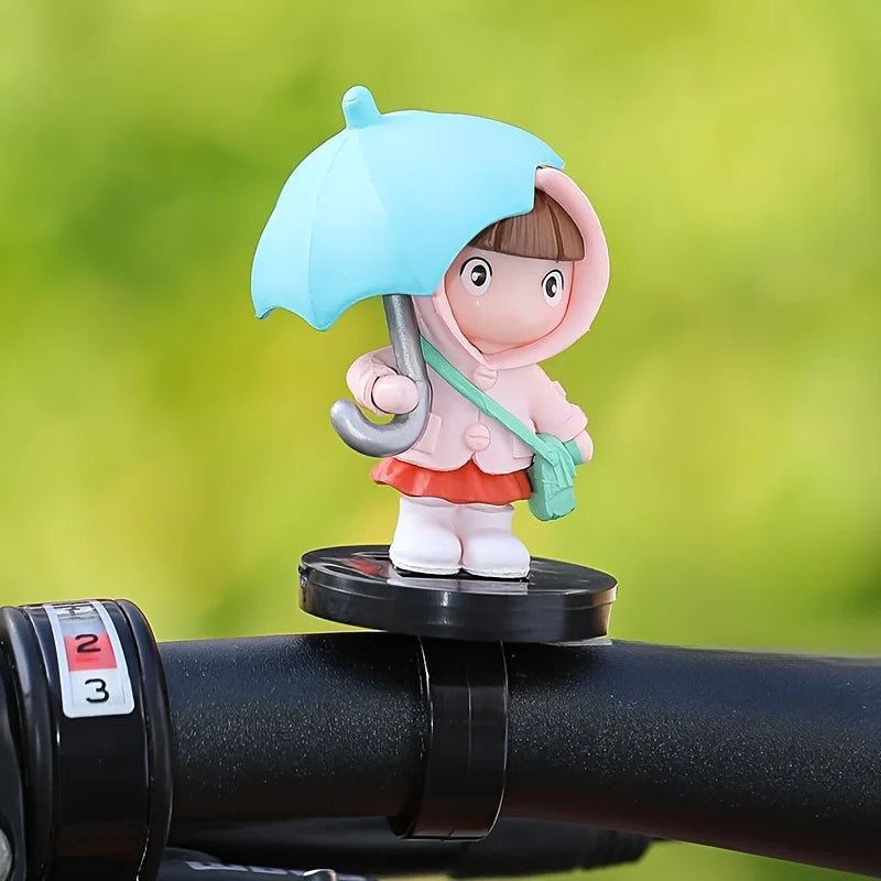 Creative Strap Motorcycle Cute Doll, Bicycle Decorative Ornaments, Mountain Bikes, New Motorcycle Umbrella Girl Decoration, Battery Car Decorations - PCWLDASHRES