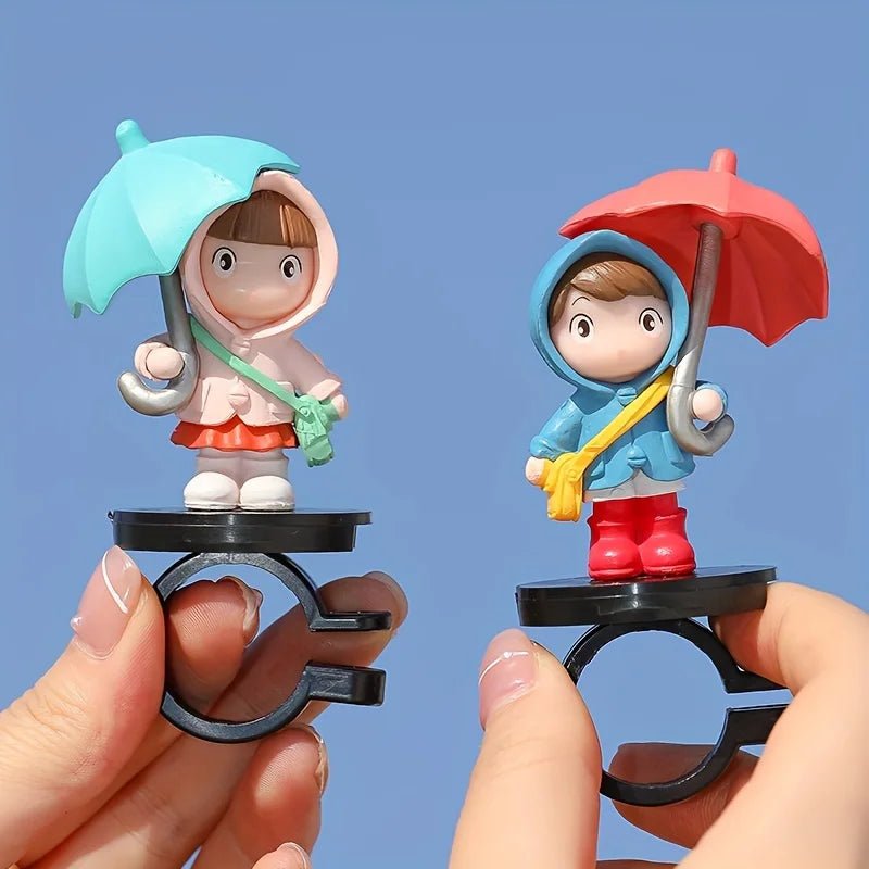 Creative Strap Motorcycle Cute Doll, Bicycle Decorative Ornaments, Mountain Bikes, New Motorcycle Umbrella Girl Decoration, Battery Car Decorations - PCWLDASHRES