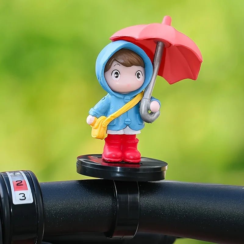 Creative Strap Motorcycle Cute Doll, Bicycle Decorative Ornaments, Mountain Bikes, New Motorcycle Umbrella Girl Decoration, Battery Car Decorations - PCWLDASHRES