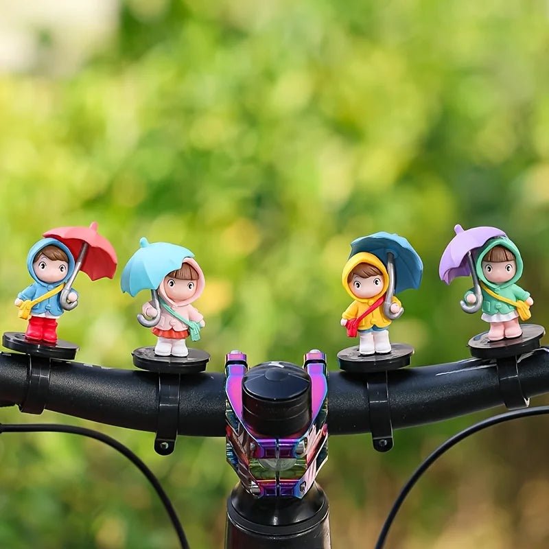 Creative Strap Motorcycle Cute Doll, Bicycle Decorative Ornaments, Mountain Bikes, New Motorcycle Umbrella Girl Decoration, Battery Car Decorations - PCWLDASHRES