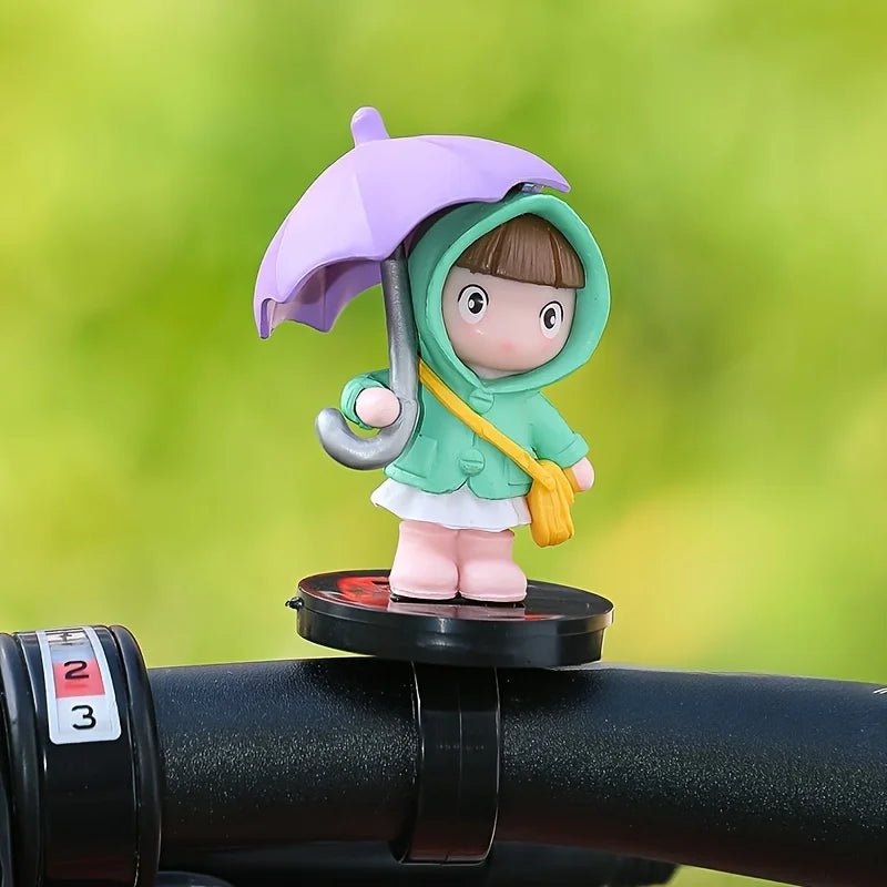 Creative Strap Motorcycle Cute Doll, Bicycle Decorative Ornaments, Mountain Bikes, New Motorcycle Umbrella Girl Decoration, Battery Car Decorations - PCWLDASHRES