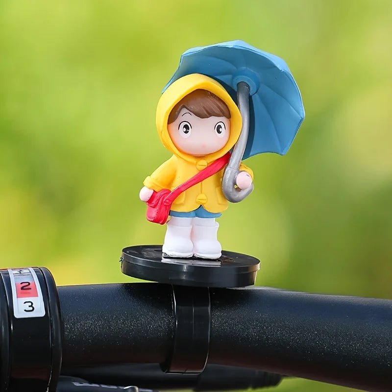 Creative Strap Motorcycle Cute Doll, Bicycle Decorative Ornaments, Mountain Bikes, New Motorcycle Umbrella Girl Decoration, Battery Car Decorations - PCWLDASHRES