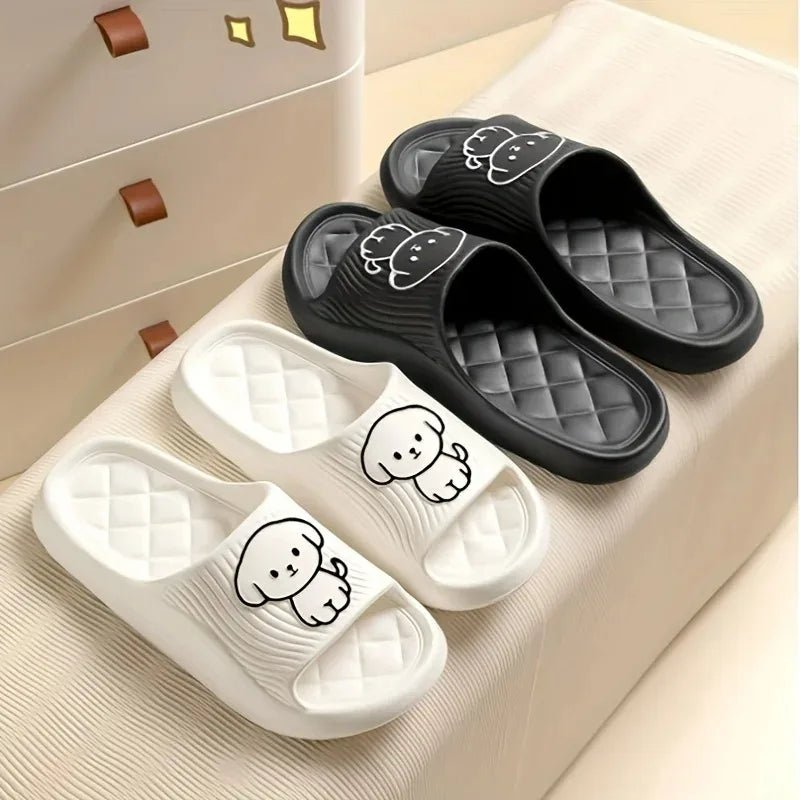 Cute Carton Slippers Bathroom Slippers Cloud Cushion Slides Summer Soft Thick Platform Home Men Indoor Non - slip Flat Flip Flops - PCWLDASHRES