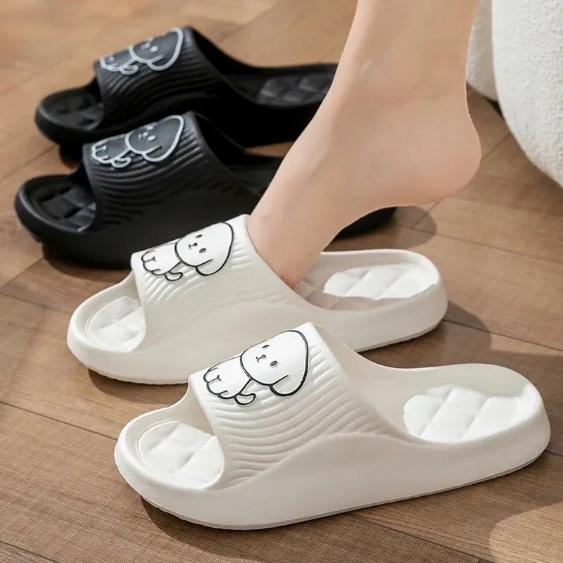 Cute Carton Slippers Bathroom Slippers Cloud Cushion Slides Summer Soft Thick Platform Home Men Indoor Non - slip Flat Flip Flops - PCWLDASHRES