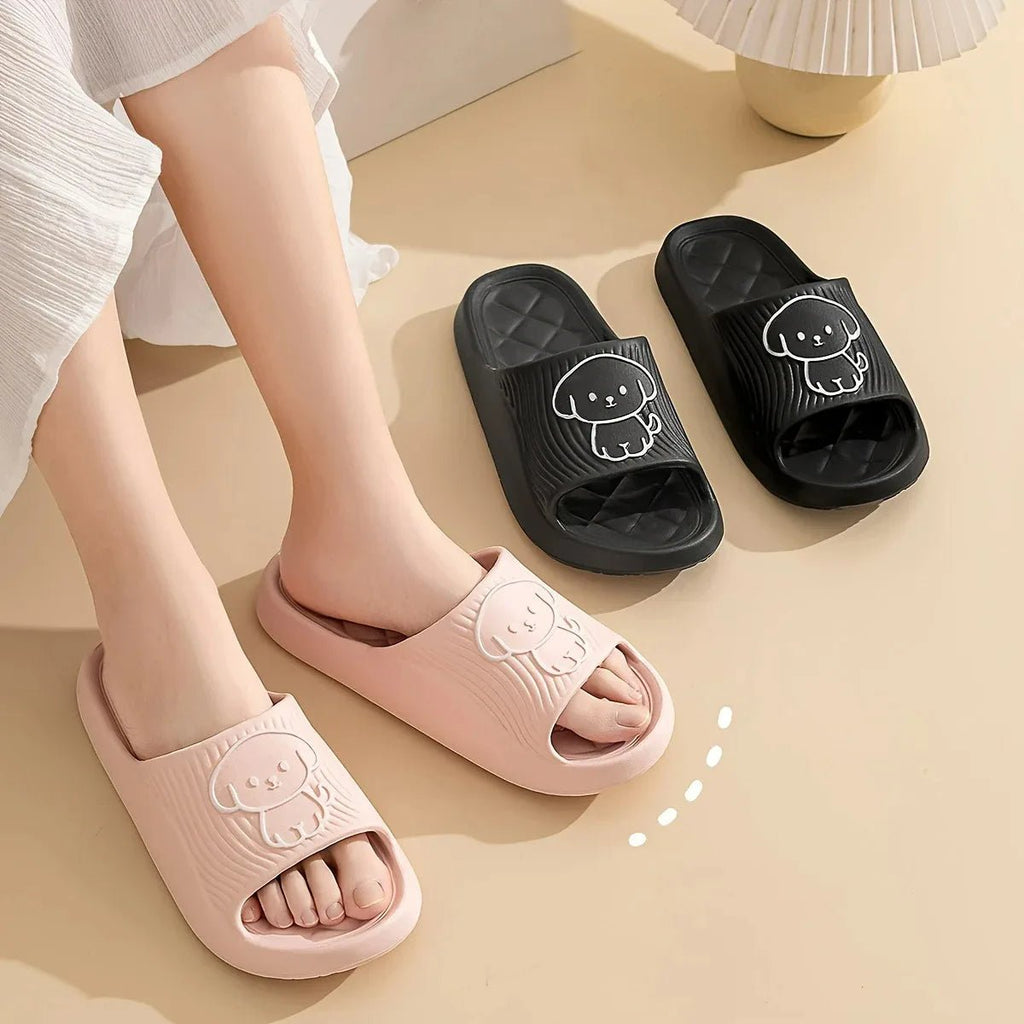 Cute Carton Slippers Bathroom Slippers Cloud Cushion Slides Summer Soft Thick Platform Home Men Indoor Non - slip Flat Flip Flops - PCWLDASHRES