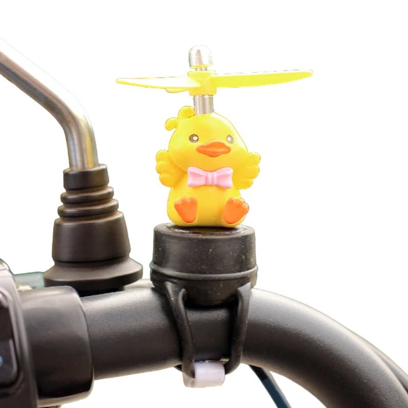 Cute Little Yellow Duck Motorcycle Riding Handlebar Decoration Toy With Propeller Bike Moto Driving Ornaments - PCWLDASHRES