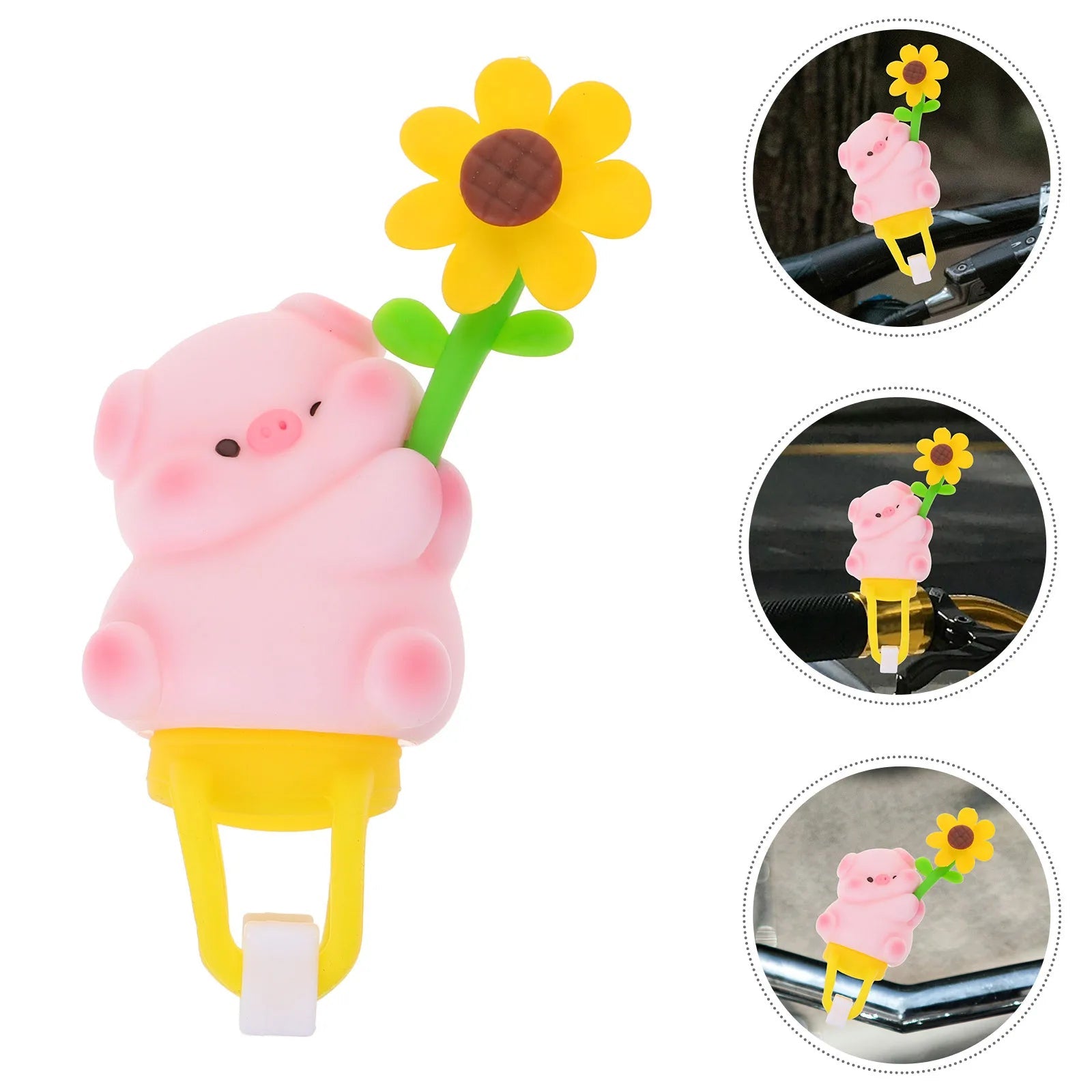 Cute Pig Decoration Motorcycle Ornament Pvc Resistant Fading Easy Install Adjustable Unique Charm Fun Bike Decor Adult - PCWLDASHRES