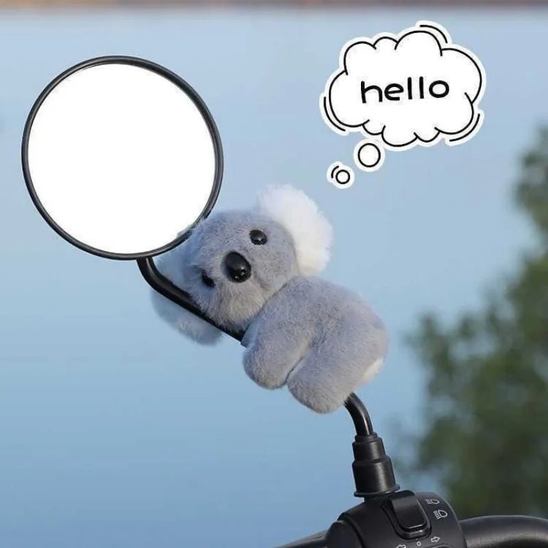 Cute Plush Koala Rearview Mirror Pole Doll Pendant Car Ornaments Motorcycle Bicycle Rearview Mirror Decoration Accessories - PCWLDASHRES