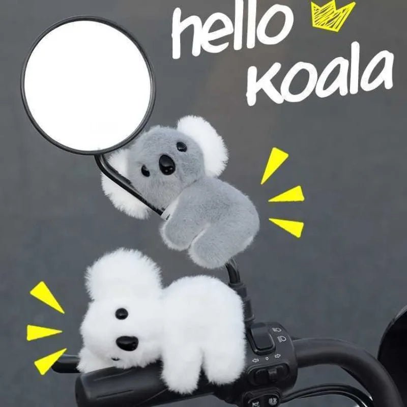 Cute Plush Koala Rearview Mirror Pole Doll Pendant Car Ornaments Motorcycle Bicycle Rearview Mirror Decoration Accessories - PCWLDASHRES