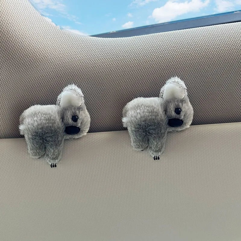 Cute Plush Koala Rearview Mirror Pole Doll Pendant Car Ornaments Motorcycle Bicycle Rearview Mirror Decoration Accessories - PCWLDASHRES