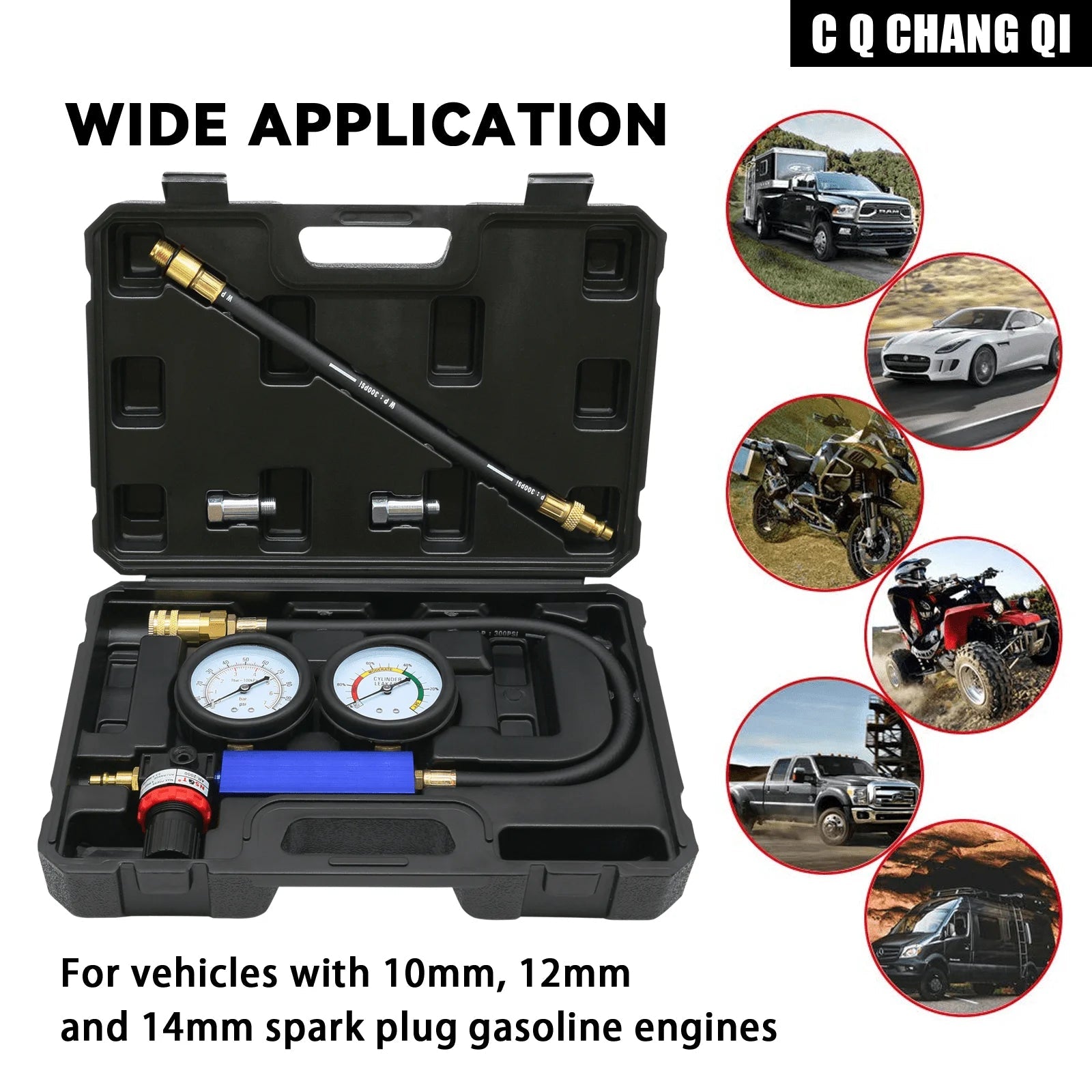 Cylinder Leak Down Tester Kit,Gasoline Engine Compression Tester,Dual Pressure Gauges Engine Compression Leakdown Detector for G - PCWLDASHRES