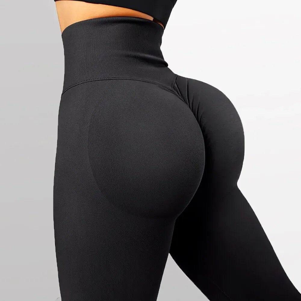 CZGUKE Women's seamless gym yoga pants high waist peach hip solid color tight fitting sports pants yoga cycling sports pants - PCWLDASHRES