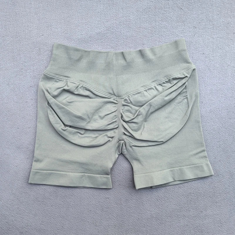 CZGUKE4.5''Shorts Seamless Low Ribbed Waistband Gym Shorts Scrunch Bum Yoga Shorts Booty High Stretch Running Bike Shorts - PCWLDASHRES