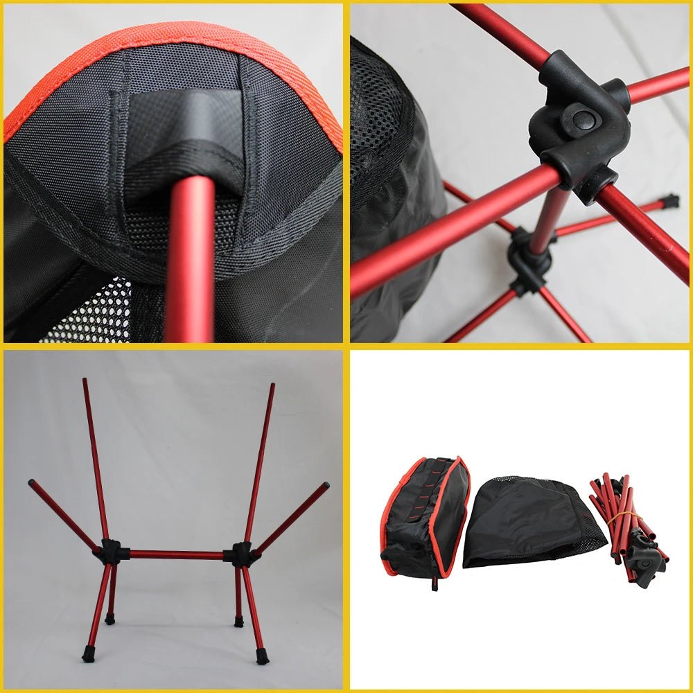 Detachable Portable Folding Moon Chair Outdoor Camping Chairs Beach Fishing Chair Ultralight Travel Hiking Picnic Seat Tools - PCWLDASHRES