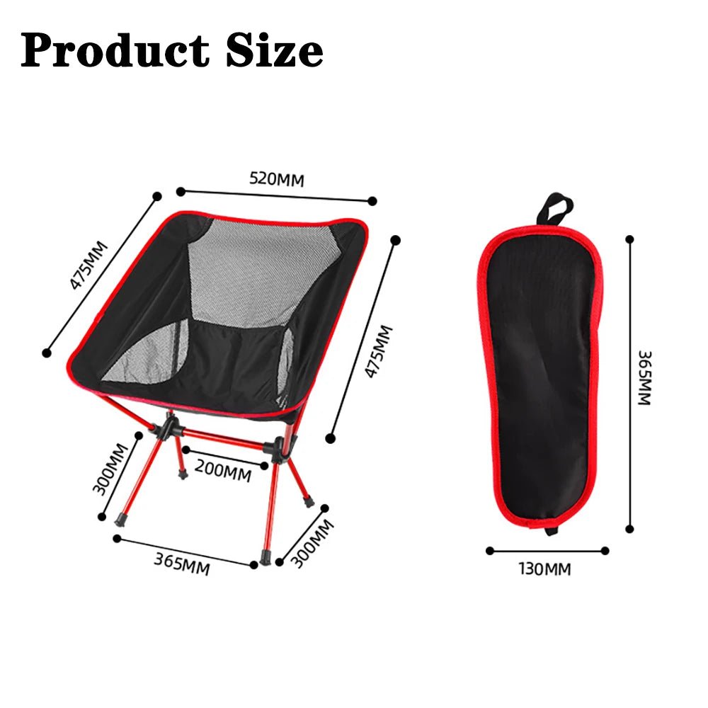 Detachable Portable Folding Moon Chair Outdoor Camping Chairs Beach Fishing Chair Ultralight Travel Hiking Picnic Seat Tools - PCWLDASHRES