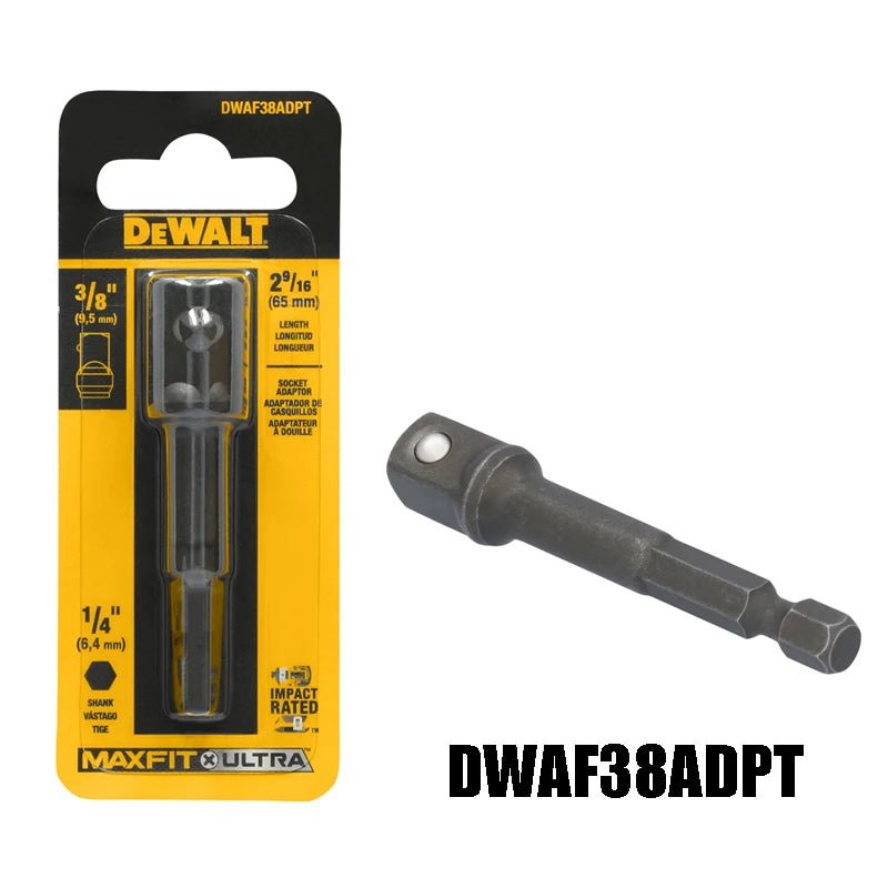DEWALT DWAF38ADPT Socket Adaptor Impact Rated 3/8In 9,5MM Impact Electric Drill Conversion Power Tool Accessories - PCWLDASHRES