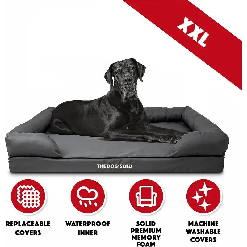 Dog’s Bed, Dog Bed XXL Grey 51.5x39, Memory Foam, Pain Relief: Arthritis, Hip & Elbow Dysplasia, Post Surgery, Lameness - PCWLDASHRES