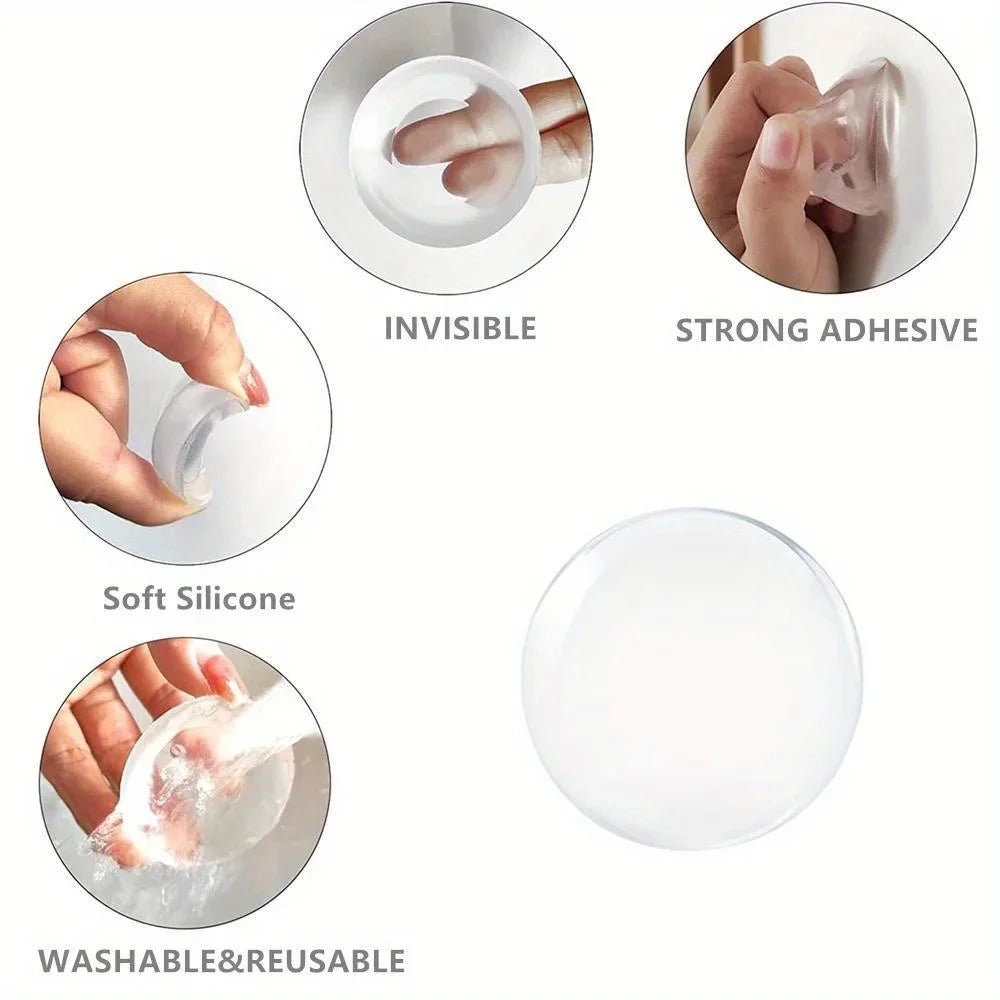 Door Knob Wall Shield Clear Soft Rubber Door Stopper Door Handle Bumper Mute Stickers Wall Protector Muffler Pad Protective Plug - PCWLDASHRES