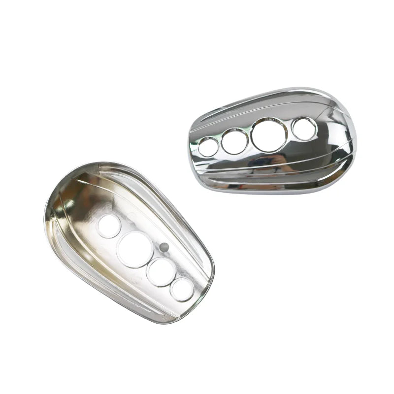 1 Pair Oval Motorcycle Rear View Mirrors Cover Cap for Harley Dyna Road King Electra Glide Sportster 883 1200