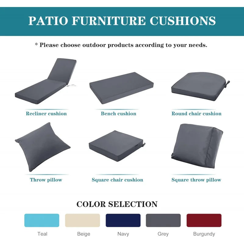 (UUX)Chaise Cushion Outdoor, Waterproof and Stain-Resistant Lounge Deck Reclining Chair Cushions for 72x21x3 Inch, Set of 4, UQ